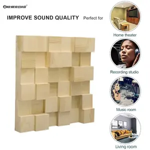 Goodsound Solid Wooden Acoustic Insulation Board Baffle Wall Soundproof Diffuser Bass Traps Corner Panels For Home Theater