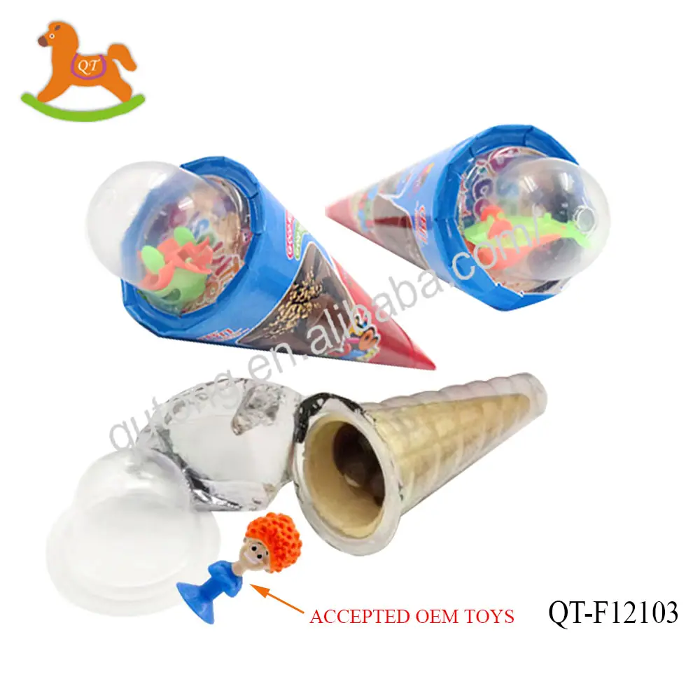 Wholesale Ice Cream Cone With Chocolate Biscuits Candy And Surprise Toys Confectionery For Kids