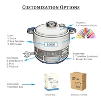 Olla de Micro Presión Multifunción 8 en 1 con Recipiente Interior de Acero Inoxidable, Operación con un Solo Toque, 500W, con Pantalla LED a Color
