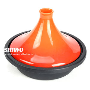 2 L Dia. Marmite à tajine 27 cm Marmite à tajine marocaine 2L avec base <span class=keywords><strong>en</strong></span> <span class=keywords><strong>fonte</strong></span> émaillée et couvercle conique - Product Image 1