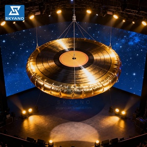 Modèle géant gonflable doré d'instruments de <span class=keywords><strong>musique</strong></span> (CD, violon, <span class=keywords><strong>piano</strong></span>, trompette) pour la décoration de scène de concert, la publicité et les accessoires de spectacle - Product Image 5