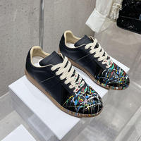 Chaussures décontractées classiques de créateur pour femmes, baskets en cuir véritable pour hommes, à lacets, talon moyen, légères, tendance mode