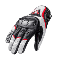 Gants de moto en cuir véritable avec protection en fibre de carbone pour toutes les saisons, compatibles avec les écrans tactiles