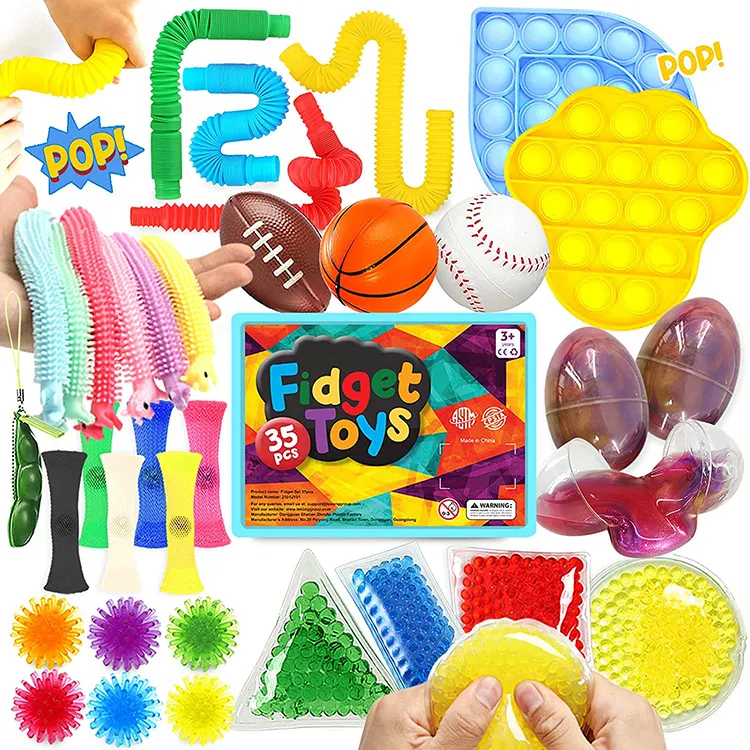 Fidget toys 35 pack sensory pop bubble fidget toys for kid adult Autism releases anxiety