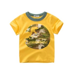 T-shirt d'été 2026 pour garçons, en coton imprimé à col rond, motif animaux de dessin animé, à manches courtes - Product Image 2
