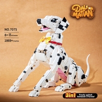 Ensemble de blocs de construction chien Dalmatien Serfiman 1869 pièces, 3-en-1, à assembler soi-même, décoration de bureau, jouets, cadeau d'anniversaire