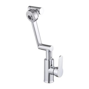 <span class=keywords><strong>Robinet</strong></span> de cuisine moderne à levier unique en acier inoxydable et or brossé, mitigeur chaud/froid avec douchette extractible pour évier domestique - Product Image 1