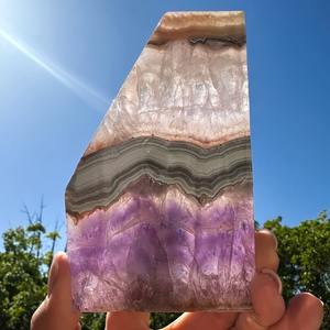 300-400g Espécimen de Cristal al por Mayor, Artesanía de Cristal, Rodaja de Amatista y Ágata, Escultura Curativa Hecha a Mano para Decoración del Hogar - Product Image 1