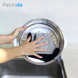 माइक्रोफाइबर सफाई कपड़े तार डबल-पक्षीय चांदी के तार वाले कपड़े रसोई पकवान तौलिए तार साफ कपड़े - Product Image 4