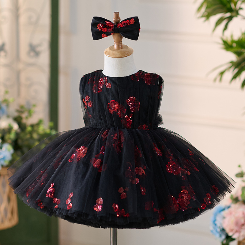 Black Puffy Dresses for Girls - Sleeveless Ball Gown