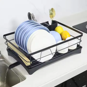 Popular al por mayor: Escurridor de <span class=keywords><strong>platos</strong></span> moderno de acero inoxidable para cocina, <span class=keywords><strong>estante</strong></span> multifuncional de almacenamiento para encimera, no plegable - Product Image 4