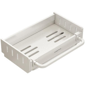 Étagère murale carrée blanche YunJia pour torchons de cuisine avec plateau et panier d'égouttage suspendu pour rangement sous évier et organisateur d'épices - Product Image 3