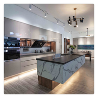 Armoire de cuisine suspendue de luxe, 1 pièce, laque brillante ou mate, nouveau design d'armoire de cuisine pour villa, 2022