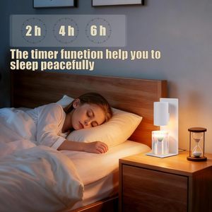 LANJO All-Metal Construction Candle Warmer Lamp with <b>Timer</b> & Dimmable Switch with 2 Free bulbs Geometric L-Shape Fragrance Lamp - Product Image 2