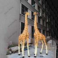 Grandes sculptures d'animaux en fibre de verre, accessoires de décoration de fête de parc de vacances en plein air, statues artificielles de léopard en résine grandeur nature