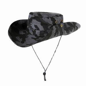 Wholesale UV Protection Summer Wide Brim Boonie Hat Unisex <b>String</b> Travel Cycling Daily Use 100% Polyester Four Seasons - Product Image 4