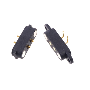 2-poliger magnetischer Pogo-Pin-Anschluss Schwarz Farbe 2,5mm Abstand 2A Nennstrom Stecker-Buchse-Ohr für LED-Signal übertragung auf der Leiterplatte - Product Image 4