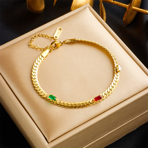 High End <b>Titanium</b> Steel <b>Chain</b> Bracelet With Diamond And Pearl Accents Gift Jewelry - Product Image 3