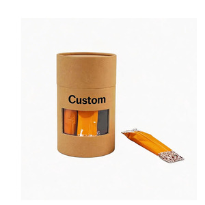 Custom Printed Brown Kraft Paper Canister, Recyclable Personalized Paper <b>Tube</b> for Cosmetic Aroma Gift Packaging - Product Image 2