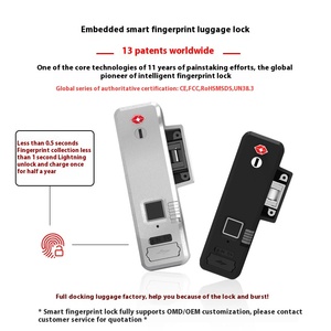 Maletas Fipilock, huella dactilar inteligente y bloqueo aduanero TSA, maleta con ruedas impermeable antirrobo de 20 pulgadas para viajes en avión - Product Image 3