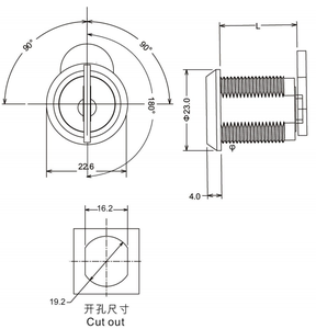 Serrures d'armoire à disque de sécurité pour meubles <span class=keywords><strong>en</strong></span> métal série C03 Six longueurs avec quart de tour à clé - Product Image 5