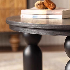 French Retro Wood Side <strong>Table</strong> American Black <strong>Small</strong> Coffee <strong>Table</strong> with High Bedside Shelf Antiqued <strong>Corner</strong> <strong>Table</strong> <strong>Hallway</strong> Use - Product Image 2