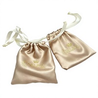 Pochette en velours rose pâle de luxe personnalisée en gros avec cordon de serrage pour bijoux, cosmétiques et cadeaux, sac d'emballage en velours avec logo