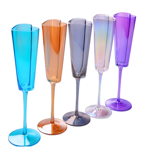 Mới Đến Đầy Màu Sắc Rượu Sâm Banh Rượu Vang Kính Mạ Hình Trái Tim Rượu Vang Ly - Product Image 1