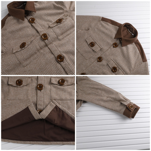 Nouvelle arrivée, veste en tissu <span class=keywords><strong>pied</strong></span>-<span class=keywords><strong>de</strong></span>-<span class=keywords><strong>poule</strong></span> contrasté personnalisée pour femmes, printemps - Product Image 5