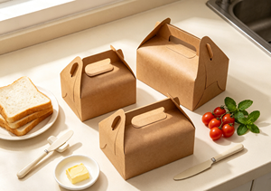 Papier kraft épais de haute qualité, écologique, multi-tailles, découpé, plié, avec poignée intégrée, sans colle, carton robuste - Product Image 2