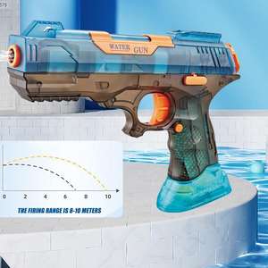 Nueva pistola de agua fresca juguete piscina al aire libre anfibio transparente 2 en 1 pistola electrónica completa juguete de agua - Product Image 2