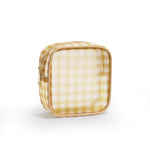 Bolsa de Maquillaje Pequeña, Ecológica, de Nailon, Personalizada, con Cierre, para Viajes, Almacenamiento de Cosméticos, Diseño a Cuadros - Product Image 4