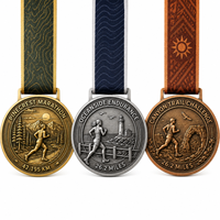Medaglia Personalizzata per Maratona 5K 10K, Premio Sportivo per Corsa, Design 3D in Lega di Zinco Pressofuso, Basso MOQ con Nastro 2026