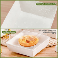 Boîtes alimentaires jetables en papier kraft écologiques de haute qualité, carrées et blanches, pour emporter, sandwichs, pâtisseries