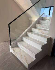 แผ่นหินอ่อนลายทองคำบราซิล Calacatta Gold สำหรับผนัง วิลล่า บันได เคาน์เตอร์ครัว <span class=keywords><strong>อ่าง</strong></span>ล้างหน้า - Product Image 3