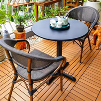 Ensemble de table et de chaises de salle à manger d'extérieur en aluminium moderne, imperméable, pour hôtel, jardin, cour, parc