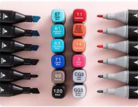Set de stylos marqueurs d'art à double pointe: 168 couleurs de marqueurs acryliques à base d'alcool pour le dessin, les graffitis et les fournitures scolaires