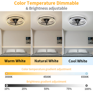 19.7''Low Profile <b>ceiling</b> Fan <b>Light</b> led 6Speed <b>Remote</b> App <b>Control</b> Reversible Airflow Energe saving fan <b>light</b> for bedroom kitchen - Product Image 4