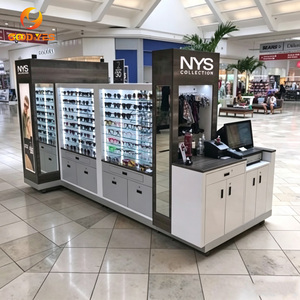 Kiosco de Exhibición de <span class=keywords><strong>Gafas</strong></span> Ópticas y de Sol de Diseño de Lujo en Madera y Vidrio Templado con Iluminación LED - Product Image 1