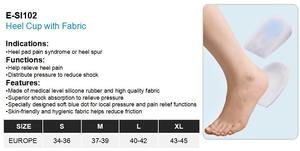 E-Life E-SI102 piede medico ortopedico per la cura del piede in Silicone pastiglie per il tallone tazze con tessuto - Product Image 2