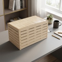 Caisse pliable en plastique imitation bois, panier de rangement pour fruits et légumes, ventilée, empilable, boîte de présentation pour la vente au détail
