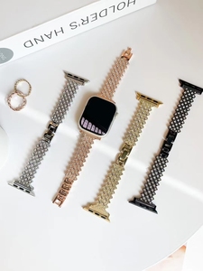 สายนาฬิกาข้อมือสำหรับ <span class=keywords><strong>Apple</strong></span> <span class=keywords><strong>Watch</strong></span>, สายรัดข้อมือ3D เพชรแฟชั่นสำหรับ <span class=keywords><strong>Apple</strong></span> <span class=keywords><strong>Watch</strong></span> Band 10 9 ultra <span class=keywords><strong>8</strong></span> 7 6 5 4 3 2 1 SE - Product Image 2