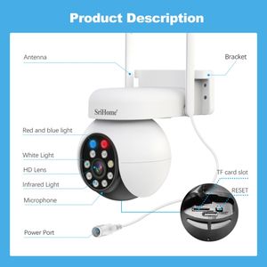 Cámara <span class=keywords><strong>SriHome</strong></span> SH052 Wifi 5MP Inalámbrica PTZ IP con IA, Seguimiento Automático, Alarma de Sonido y Luz, Visión Nocturna en Color Starlight - Product Image 5