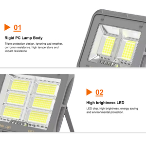 Oem OEM xách tay 100W 200W 300W <span class=keywords><strong>400W</strong></span> không thấm nước <span class=keywords><strong>LED</strong></span> năng lượng mặt trời đèn lũ tấm cho sân vận động vườn ngoài trời với IP65 nhôm cơ thể - Product Image 5