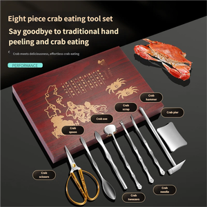 Vente en gros d'usine, vente chaude, outils de cuisine en acier inoxydable pour fruits de mer, ensemble d'outils pour pattes de crabe, outils pour manger le crabe, outils pour couper le crabe - Product Image 5