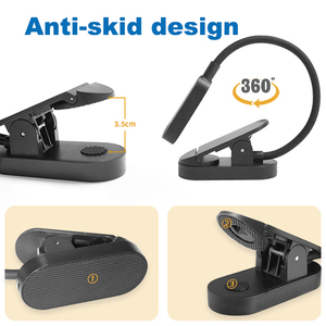 <span class=keywords><strong>Lampe</strong></span> de lecture portable mini rechargeable avec <span class=keywords><strong>pince</strong></span> antidérapante pour la lecture de livres à la maison ou au bureau - Product Image 5
