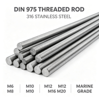 DIN975 316 Stainless Steel Zinc Plated Marine Grade Fully Threaded Stud M6-M20 High Corrosion Resistant Fastener Marine