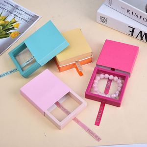 Design Logo Luxury <b>Jewelry</b> <b>Necklace</b> Product Gift Drawer Packaging <b>Boxes</b> Printing Small Gift Drawer Slide Paper <b>Boxes</b> - Product Image 1