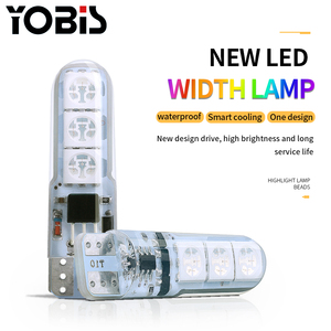 YOBIS Luces LED T10 Lumière Silicone RGB W5W <span class=keywords><strong>Strobe</strong></span> Largeur Wedge Lumière 194 168 5050 6SMD Enlever Contrôle Voiture LED Intérieur Lumière