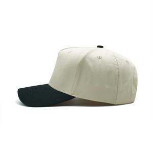 Two Tone 5 Panel Baseball <b>Cap</b> Custom Embroidery Logo <b>Vintage</b> Suede Brim Structured Sports Hat Unisex Blank <b>Cap</b> - Product Image 3